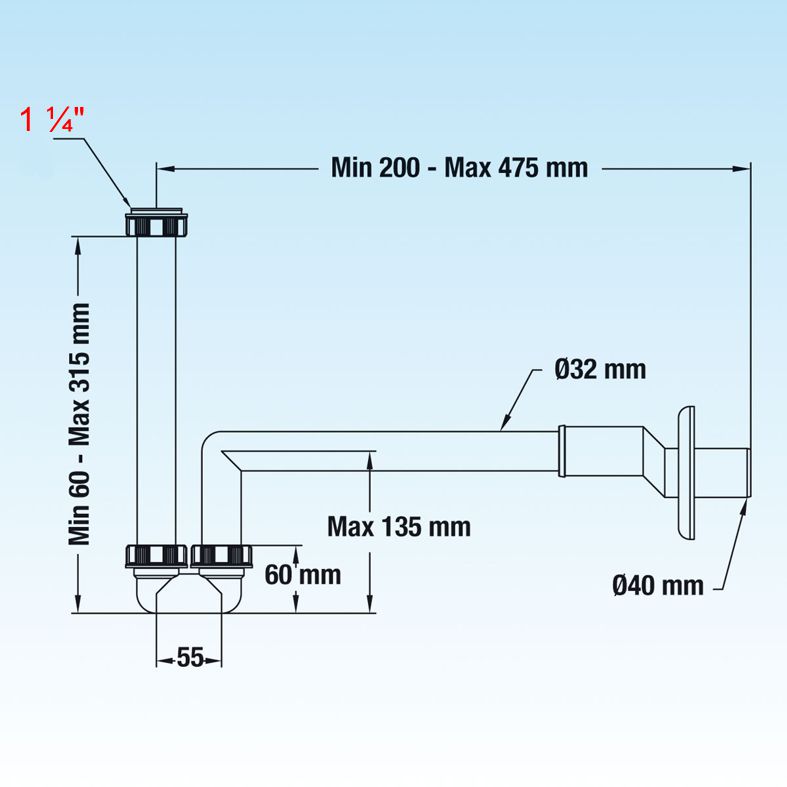 SIFONE LAV-BID ECCENTRICO 
