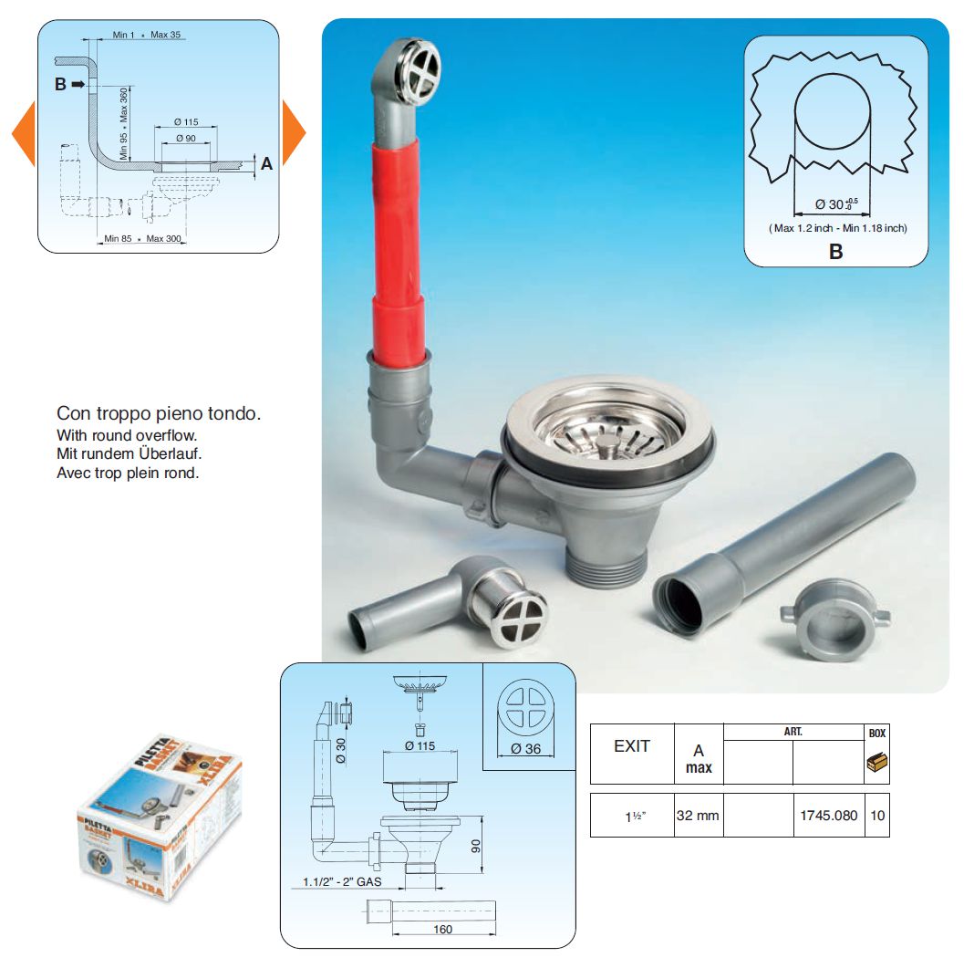 PIL BASKET C/TP TOND diametro 9 CM