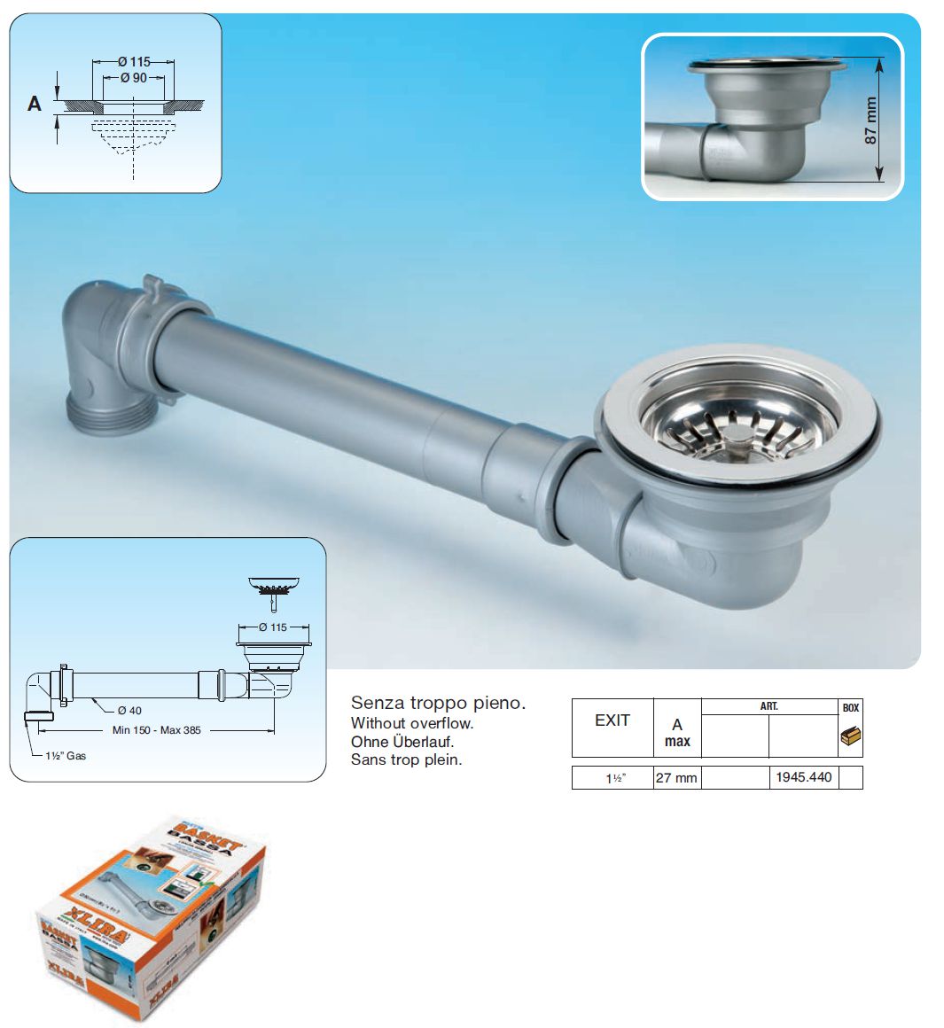 PIL BASKET BASSA S/TP diametro 9CM