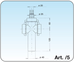 RACCORDO 3 VIE diametro 40 LAV+LAV