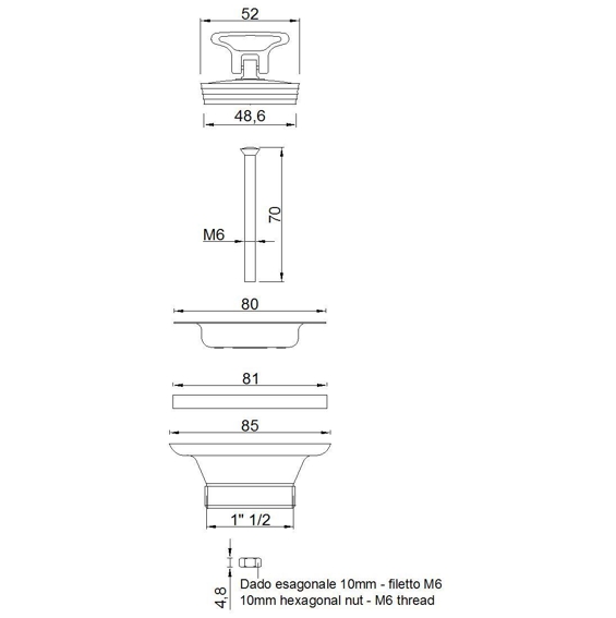 PILETTA LAV 1.1/2 GATT diametro 80