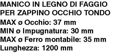 MANICO ZAPPA CM120 diametro  36/37