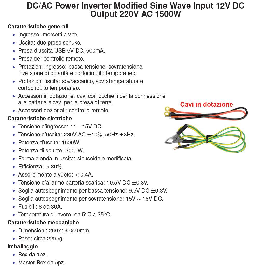 INVERTER 1500W 12/220V    
