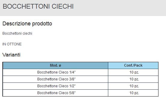 BOCCHETTONE DA 1/4 CIECO  