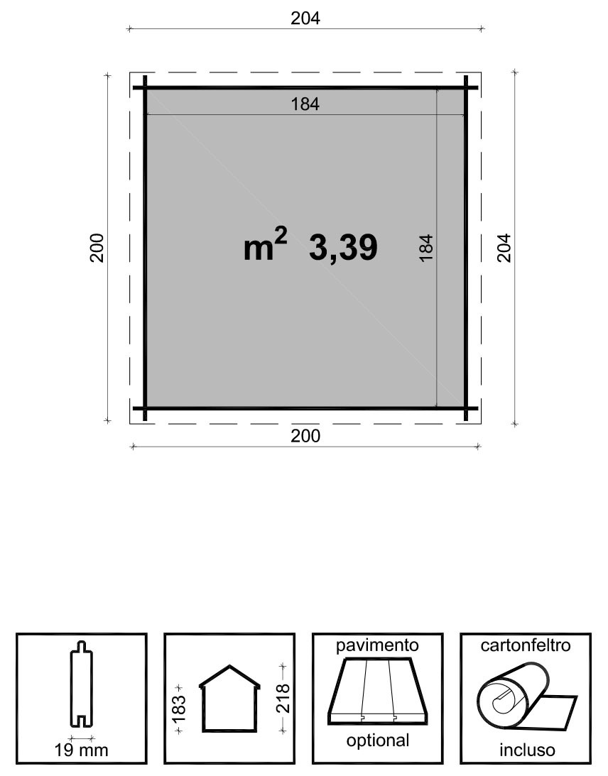 CASETTA BIRBA 200X200