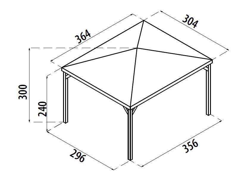 GAZEBO ISCHIA 360X300 SENZA GRIGLIATI
