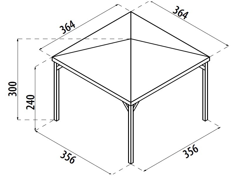 GAZEBO ISCHIA 360X360 SENZA GRIGLIATI