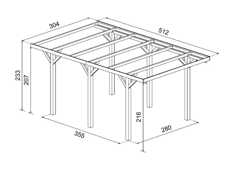 CARPORT SINGOLO SENZA COPERTURA