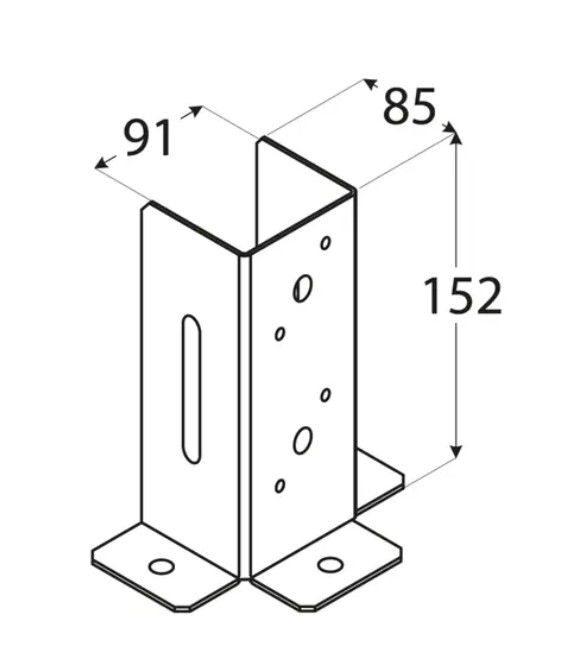 PORTAPILASTRO A TRE LATI