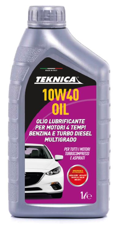 OLIO LUBRIFICANTE PER MOTORI 4 TEMPI BENZINA E TURBO DIESEL MULTIGRADO 10W40