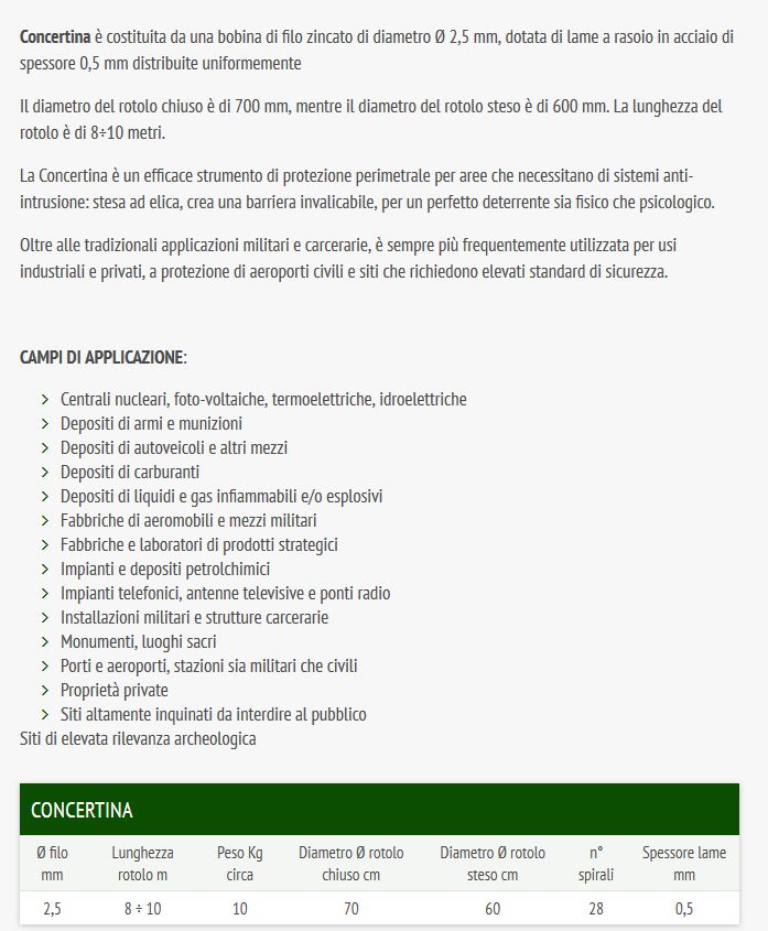 CONCERTINA diametro 2,5 8-10M 28SP