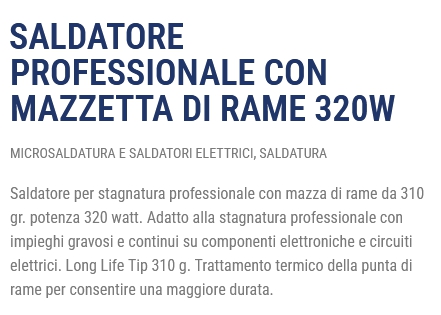 SALDATOR C/MAZZA RAME 320W