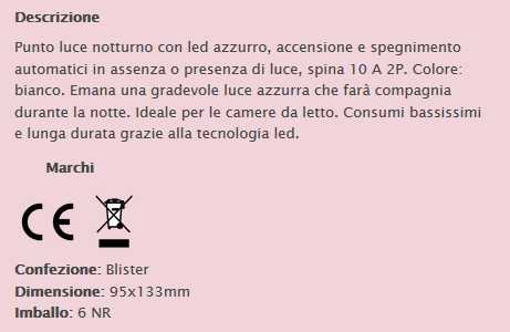 PUNTO LUCE NOTTURNO+CREPUS