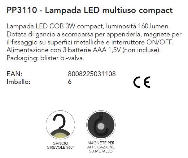PUNTO LED MULTIUSO 3W C/GA