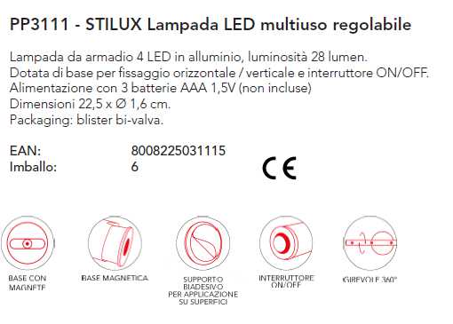 LAMPADA 4 LED STILUX      