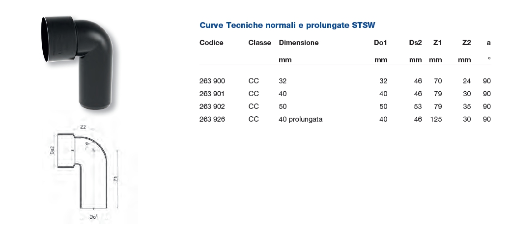 CURVA TECNICA SITECH+ diametro 40 
