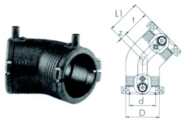 GOMITO 45? ELETTROS diametro   63 