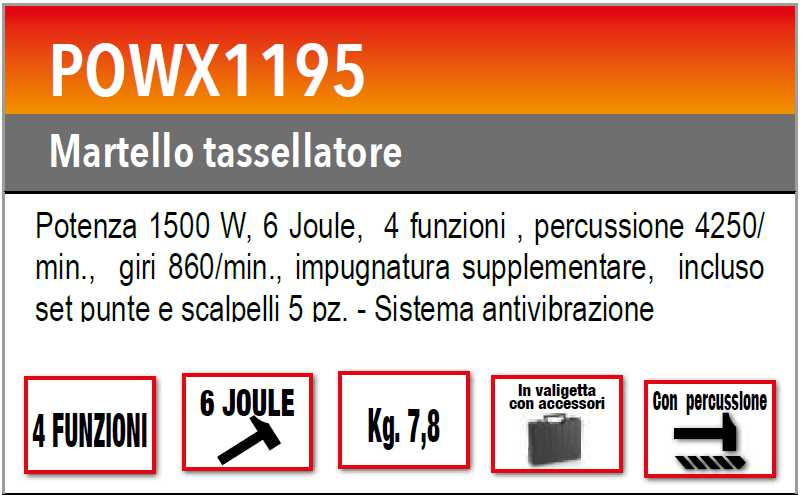 MARTELLO 1500W 4 F SDSPLUS