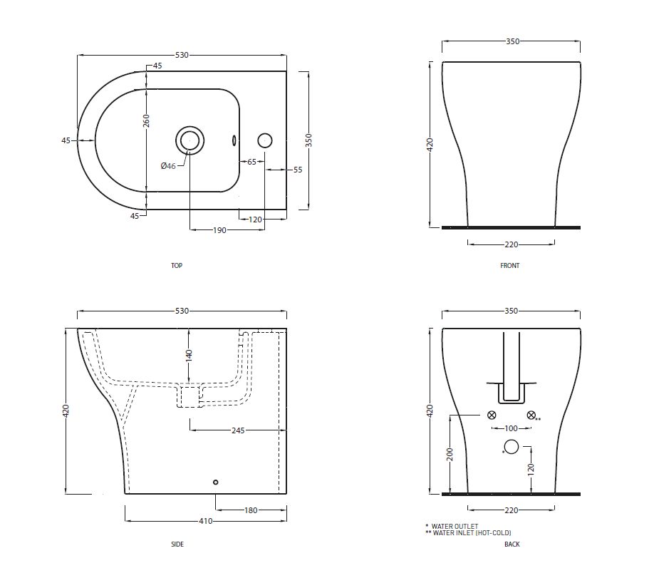 BIDET A TERRA ENJOY BIANCO