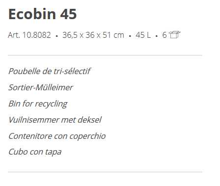 PATTUMIERA ECOBIN 45 BLU  
