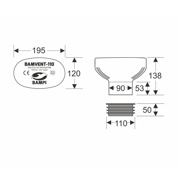 VALVOLA BAMVENT DN75/110  