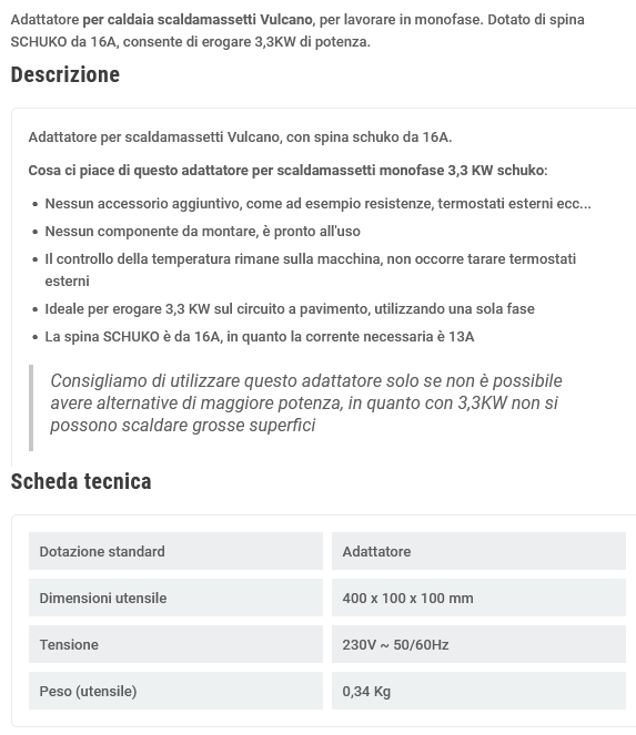 ADATTATORE 400V / SCHUKO  