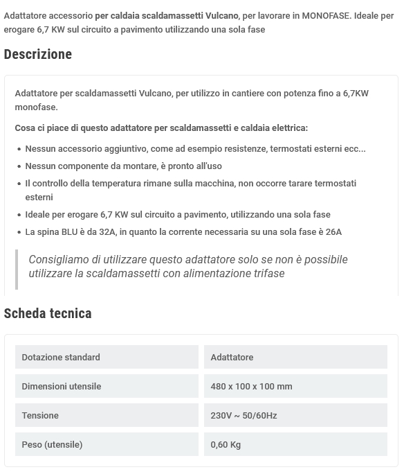 ADATTATORE 400V / CEE BLU 