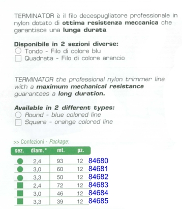 FILO DECES PROF diametro 2.4x93 TO