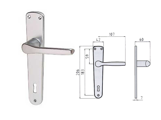 MANIGLIA ALOX SERIE GABRY Q8X70 400087001 ARGENTO