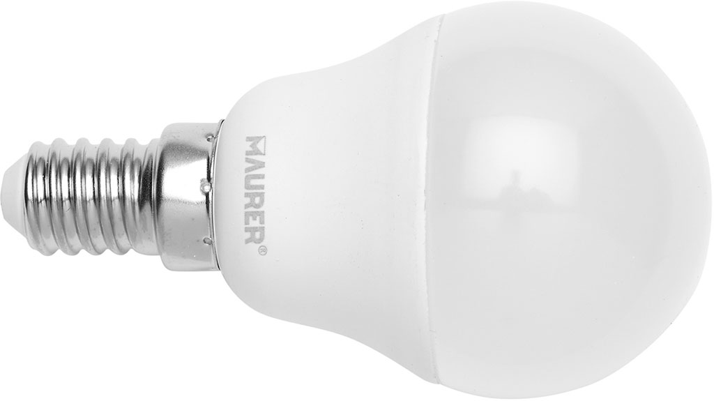 Lampadina a LED dimmerabile MAURER sfera - supporto in plastica - diametro 45 mm - attacco E14 - 3000 K (luce bianca calda)