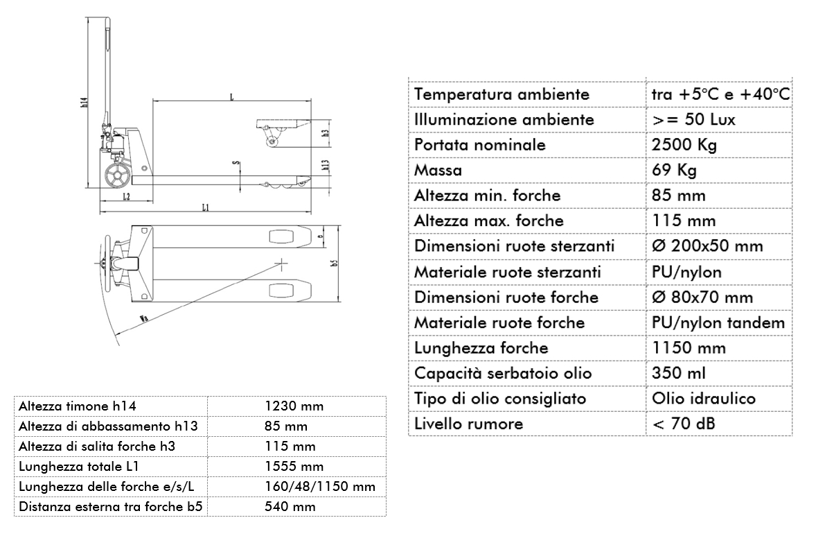 TRANSPALLET TOP 2500 KG   