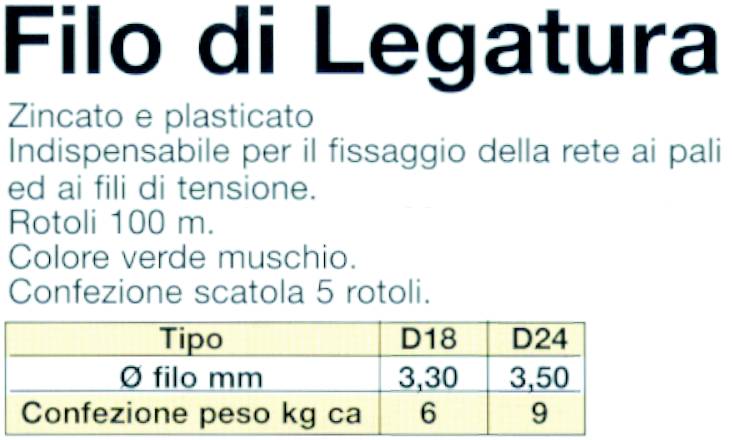 FILO PL LEG D18 100m  diametro 1,8