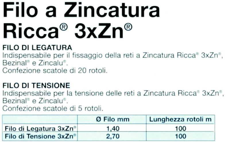 FILO ZINC TENS diametro 2,7  100MT