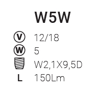 LAMPAD. LED W5W 12/18V 2PZ