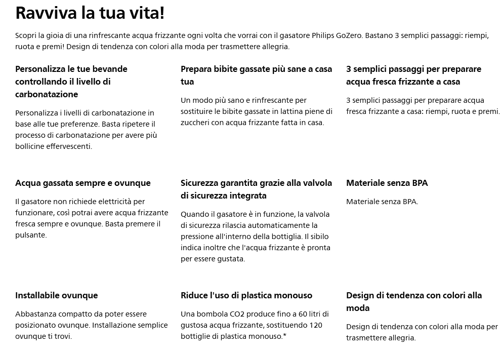 GASATORE PHILIPS LITE NERO