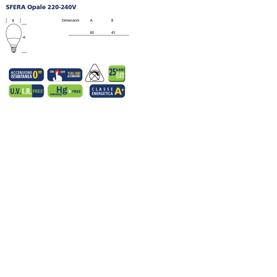 LAMP LED SFERA E14 4W   CA