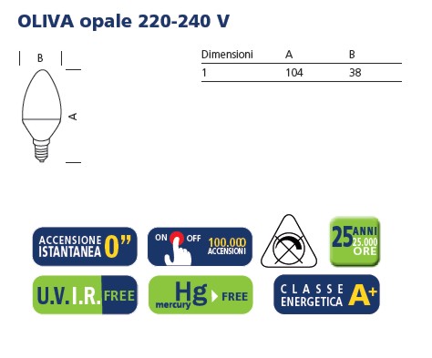 LAMP LED OLIVA E14 4W   CA
