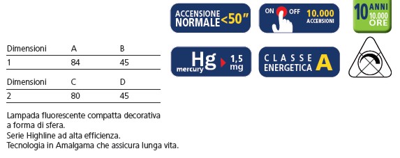 LAMP SFERA OPALE E14 7W CA