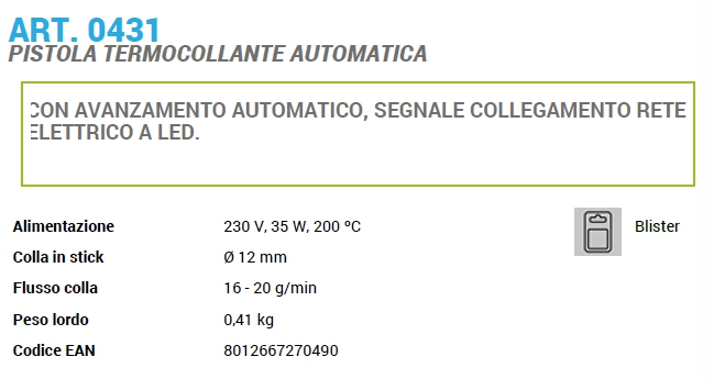 PISTOLA TERMOCOL AUTOM 431