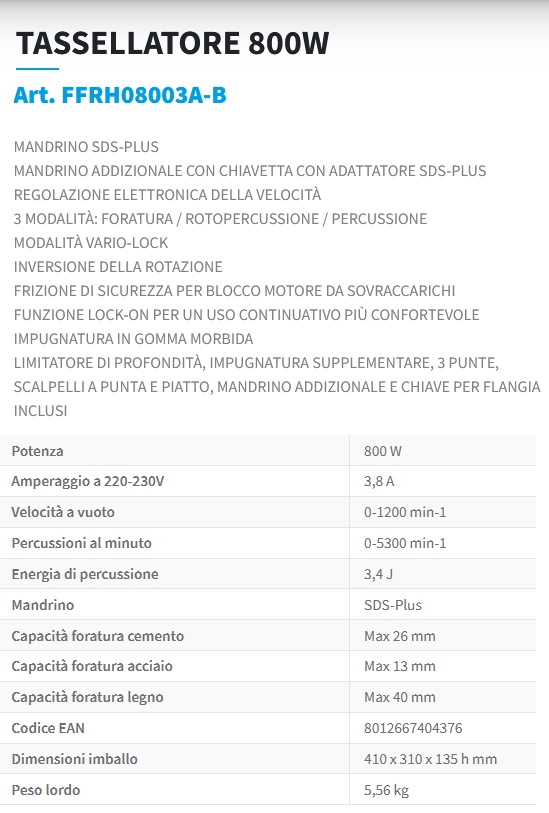 TASSELLATORE 800W SDS PLUS