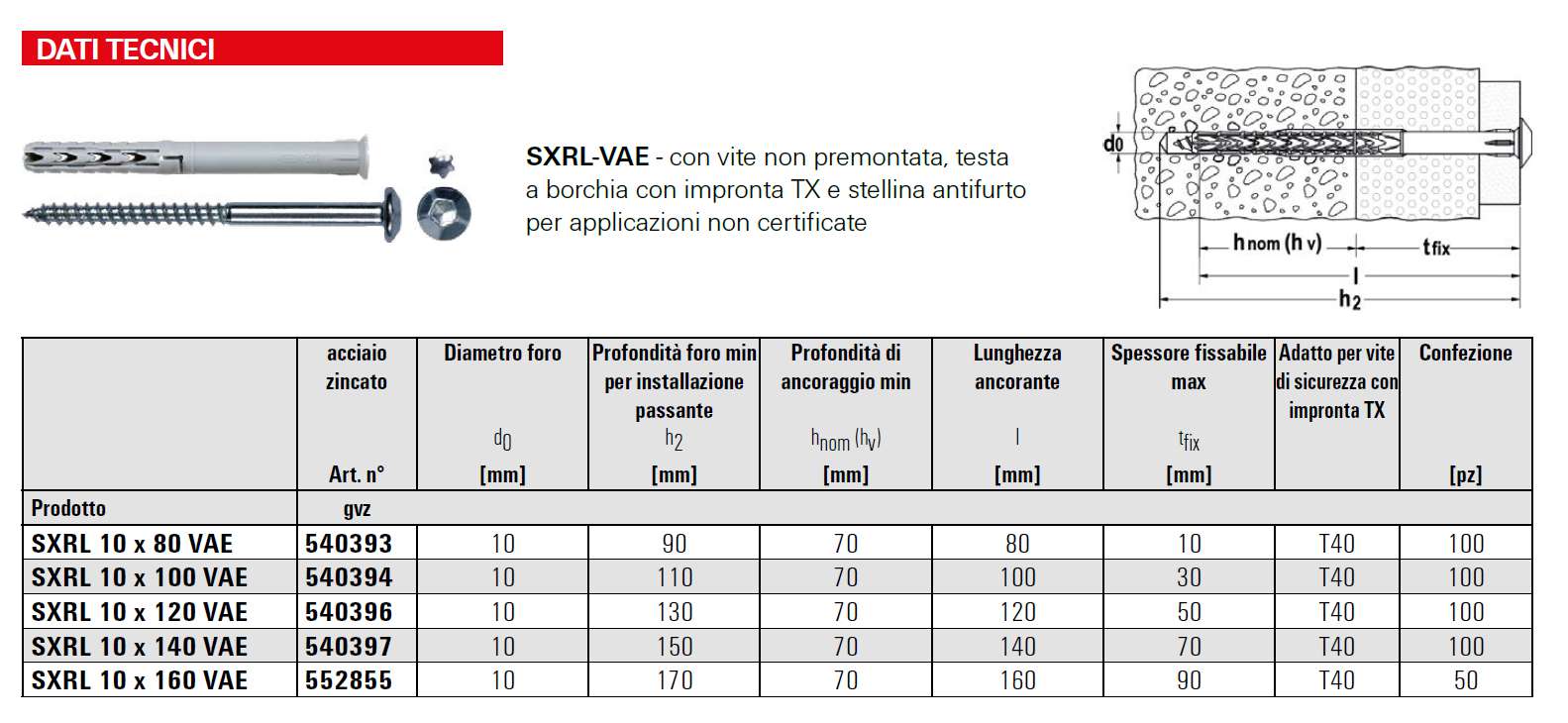 TASS SXRL 10x100 VAE   50P