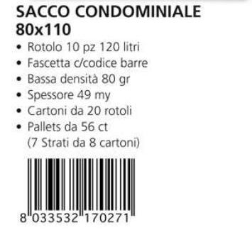 SACCO CONDOMIN 80x110 10PZ