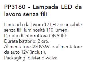LAMPADA DA LAVORO 12LED   