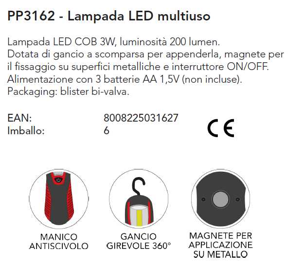 LAMPADA LED MULTIUSO 3W   