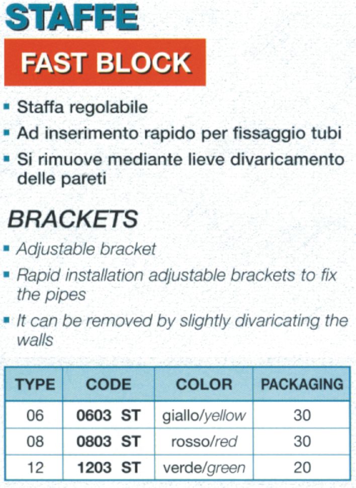 STAFFA FISSAGGIO TUBI  60 