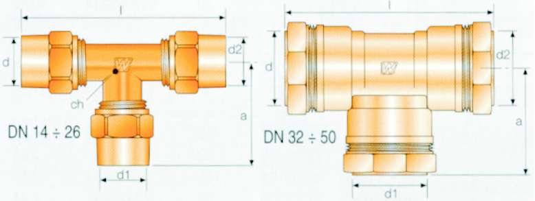 TEE D UNIONE    diametro  20X26X20