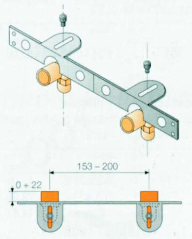 DOPPIA STAFFA C/VITI 153mm