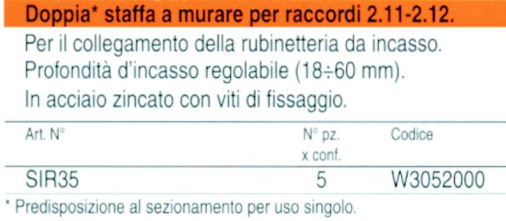 STAFFA PER INCASSO REGOL. 