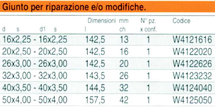 GIUNTO x RIPARAZIONE   diametro 16