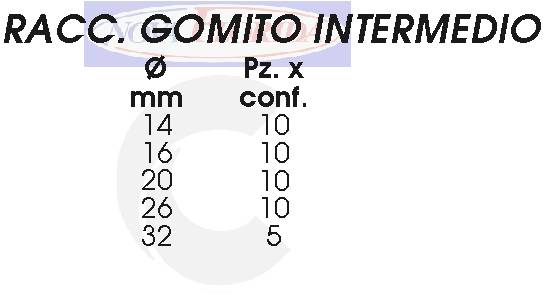INTERMEDIO GOMITO  diametro  16   